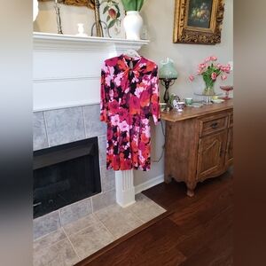 Floral Pink and Red Dress